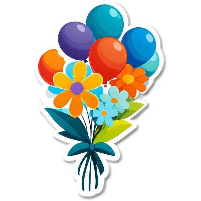 Get well flowers and balloons emoji