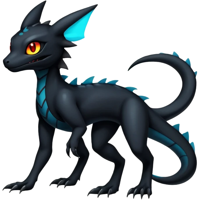Dark Shady Shadowy Salandit-Umbreon-Fakémon-hybrid-creature (full body)  emoji