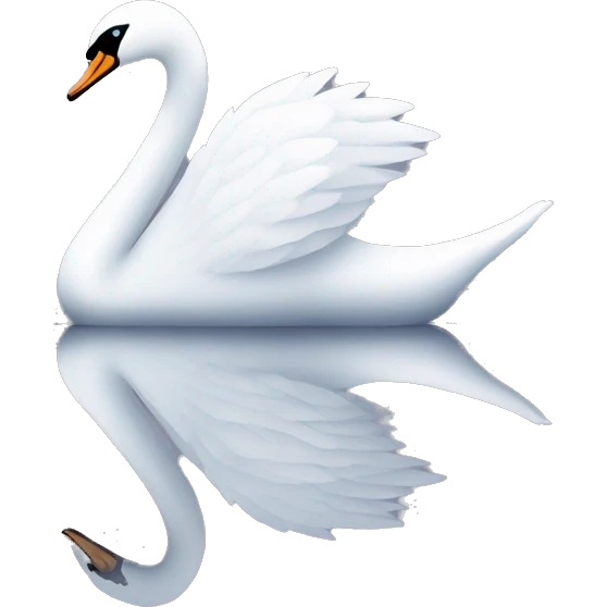 Swan reflection on water emoji