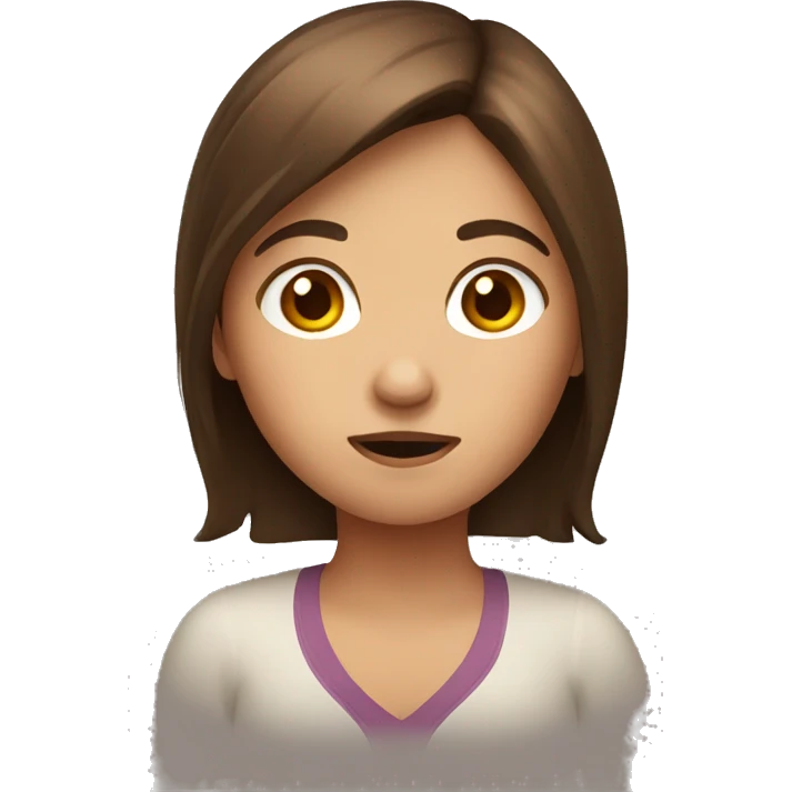 Brown hair girl shrugging  emoji