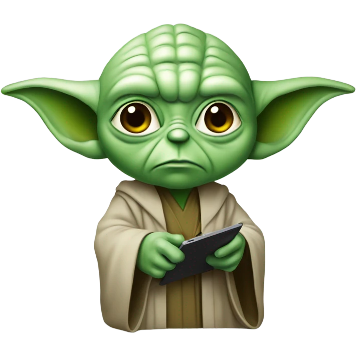 Master Yoda draws on a graphics tablet emoji