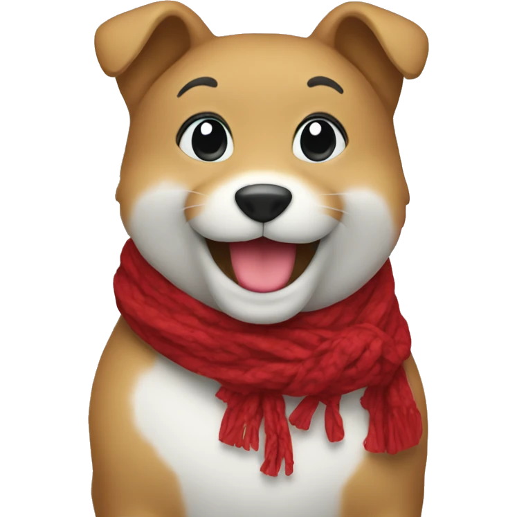 Smiling emoji with red scarf emoji