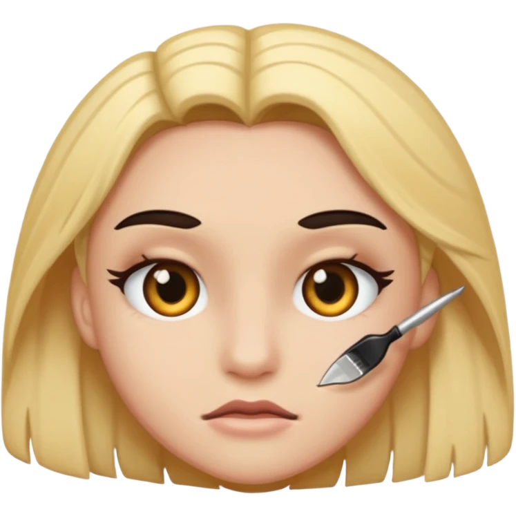 🙂 with a scar or lash in its face emoji