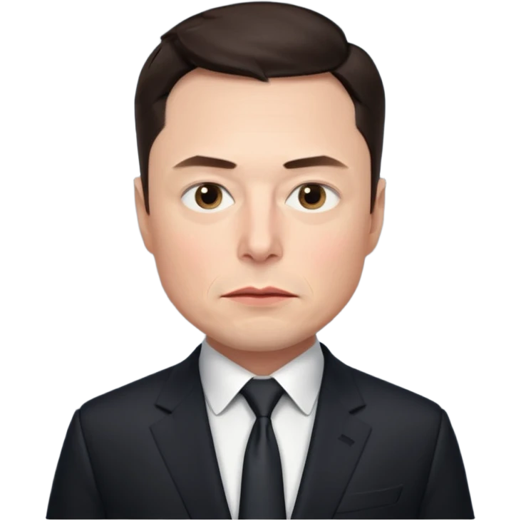 make me elon musk serious face dark hair  emoji