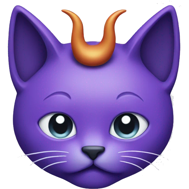 purple cat with devil horns  emoji