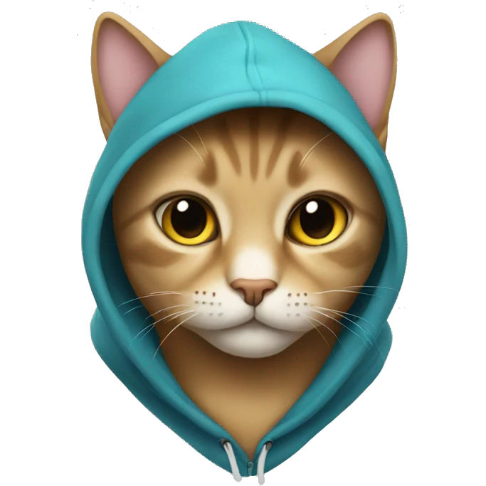 Cat wearing a hoodie emoji