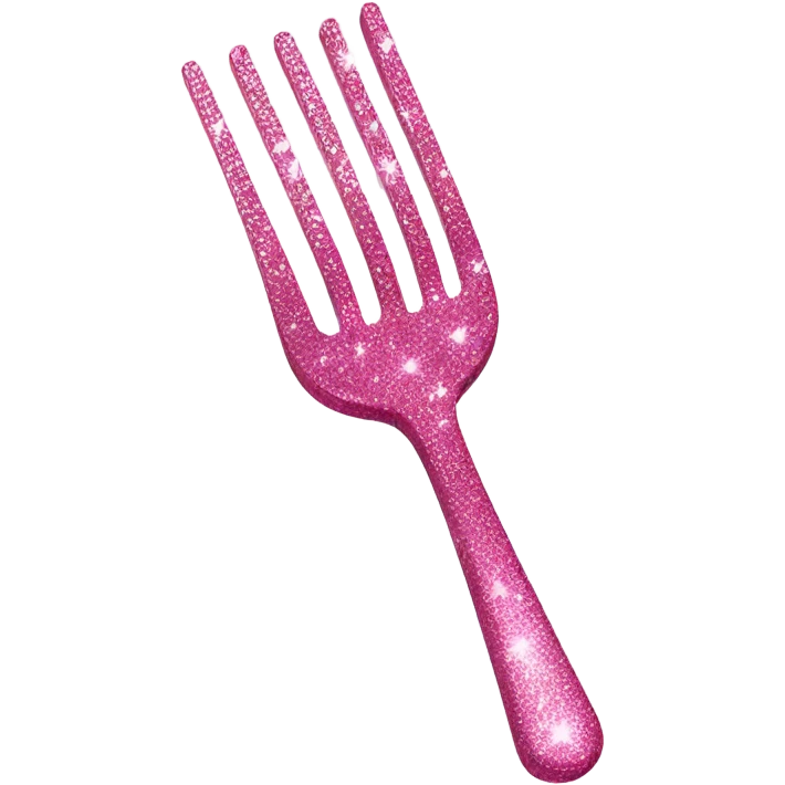 Pink kitchen fork with glitter  emoji