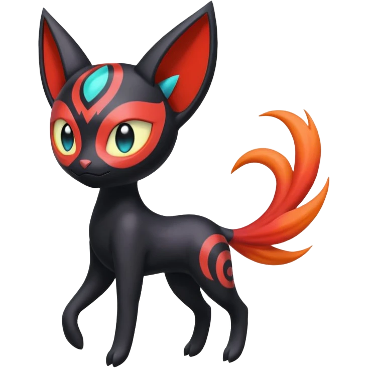 Colorful Meloetta-Litten-Darkrai-Pokémon-Fakémon-fusion-hybrid-creature emoji