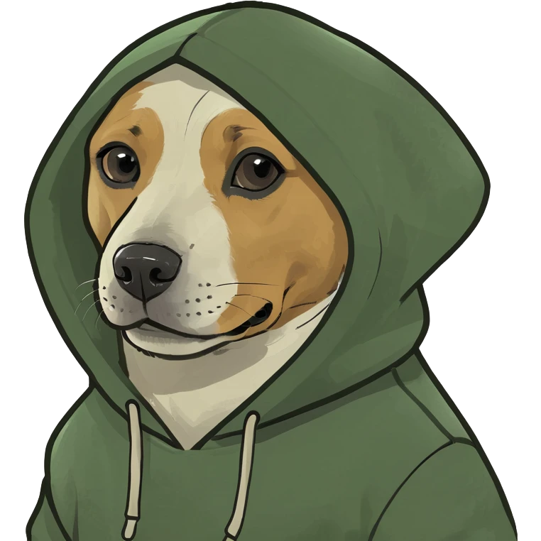 dog wearing hoodie emoji