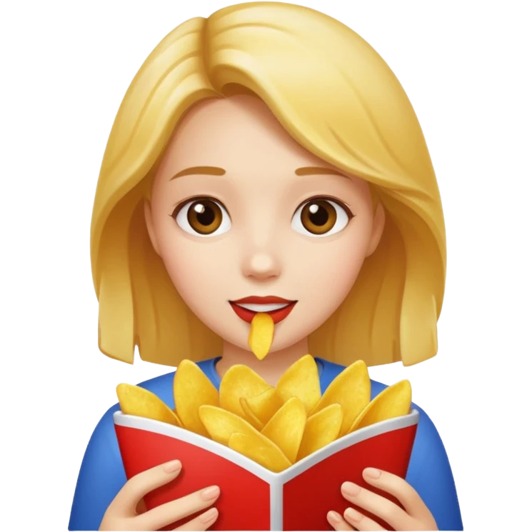 Girl with chips emoji
