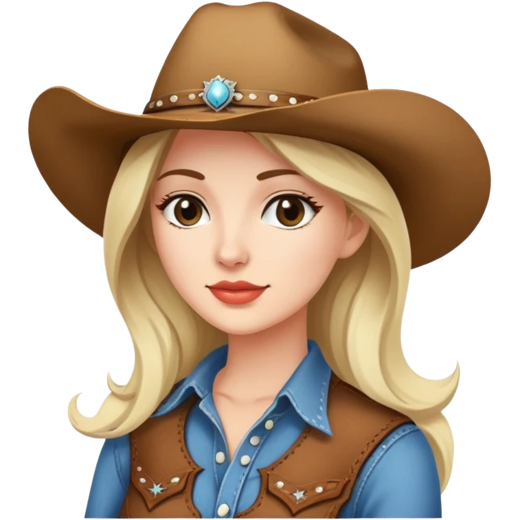 Woman country singer in cowgirl hat  emoji