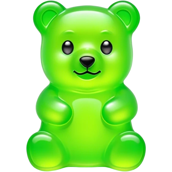 A neon green gummy bear emoji