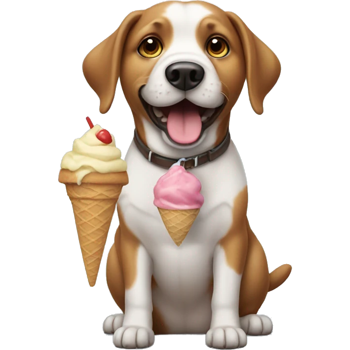 Dog with ice cream  emoji