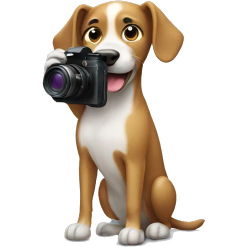 Dog taking a picture emoji