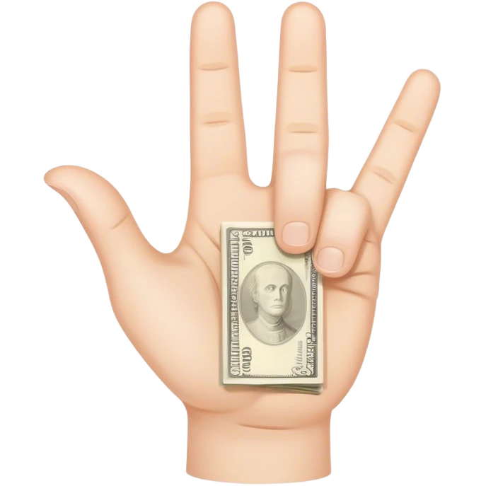 Money flipping the bird emoji