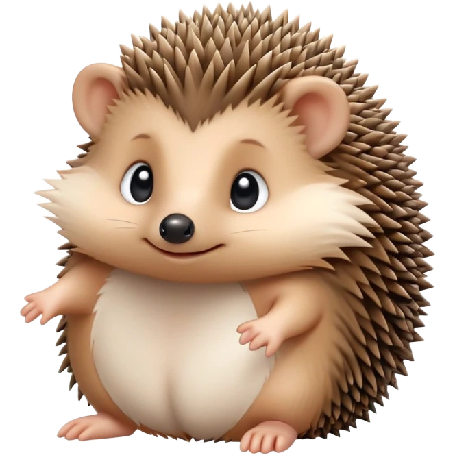 small cute hedgehog with round body, short spines, pointed nose and tiny legs emoji