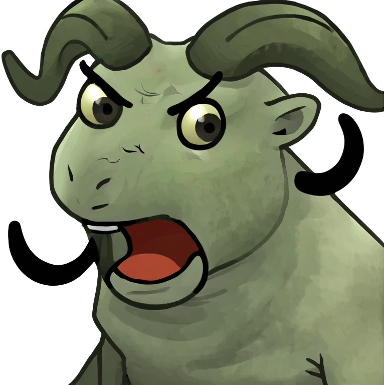 Angry ram with spinning horns emoji