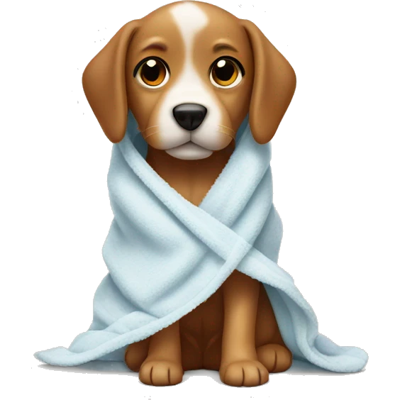 Puppy in towel emoji