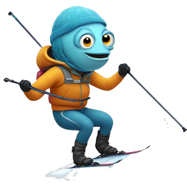 Fish skiing  emoji