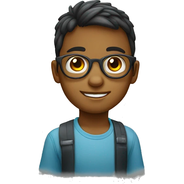 niño con lentes emoji