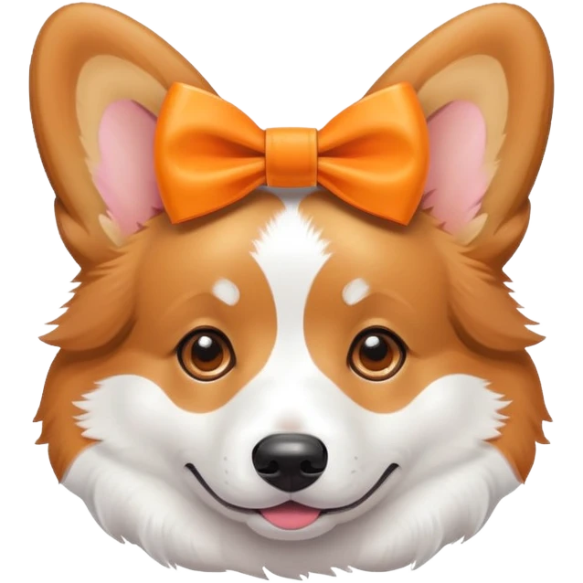 A cute corgi with a bow emoji