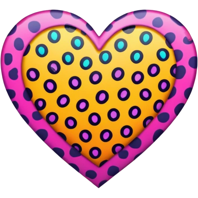 Colorful leopard-patterned heart emoji
