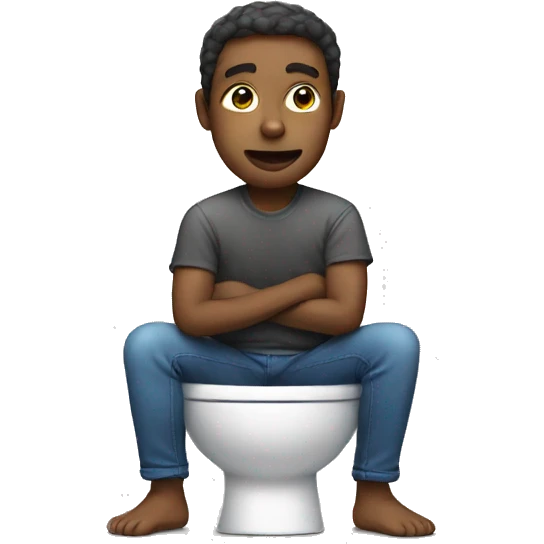 Sitting on toilet emoji