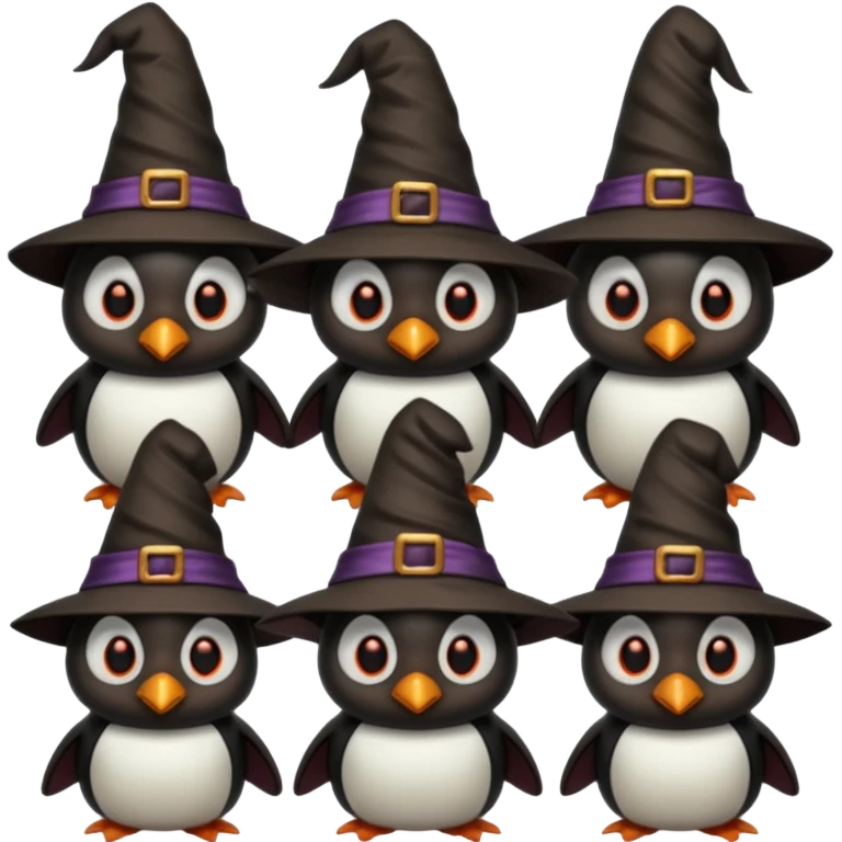 Demons Penguins with Witch Hat emoji