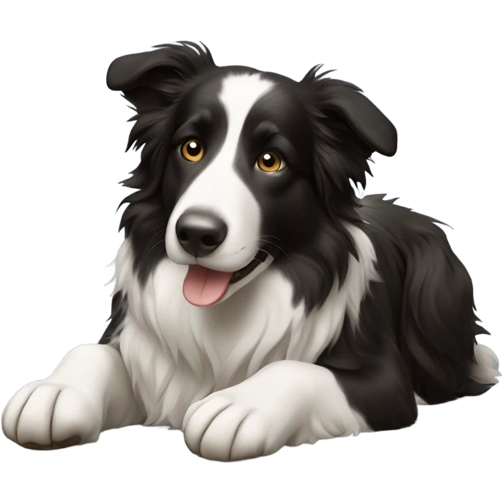 Boarder collie lying down emoji