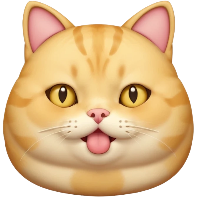 fat yellow confused kawaii cat open mouth and question mark signs on his head emoji