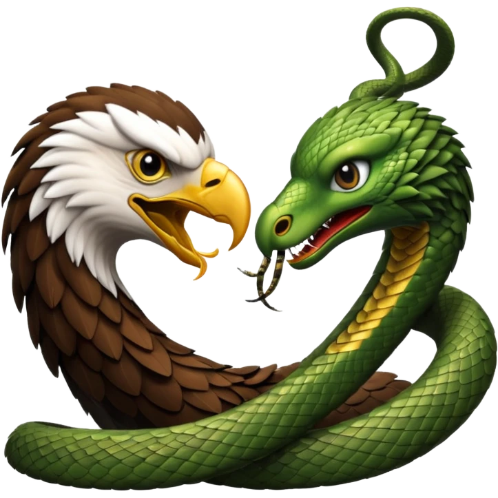 fight between a eagle and snake facing eagle   emoji