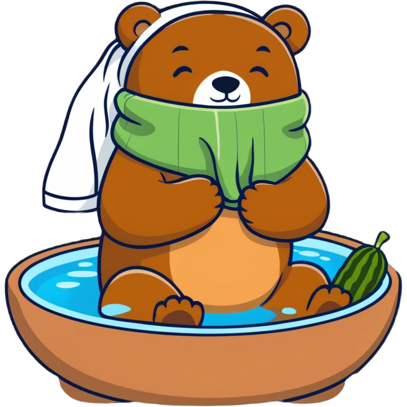 A bear in a spa emoji