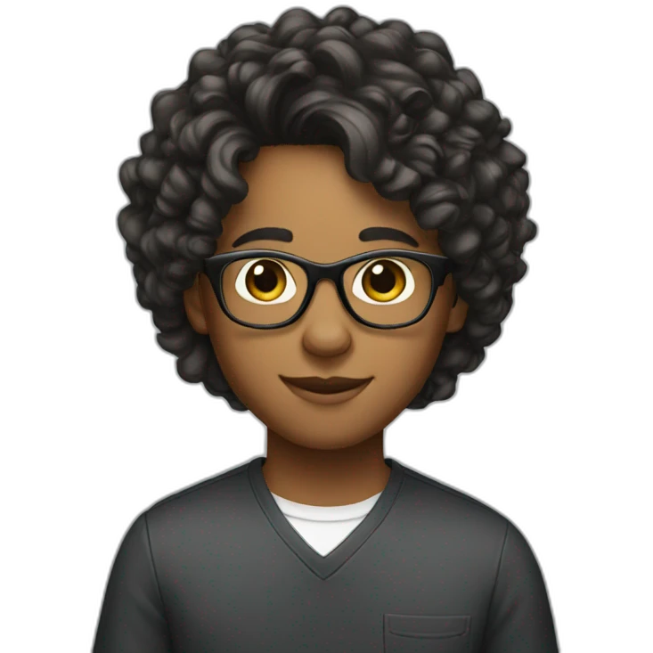 a teen with professional hair, with glasses on emoji