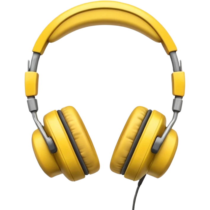 vintage yellow headphone emoji