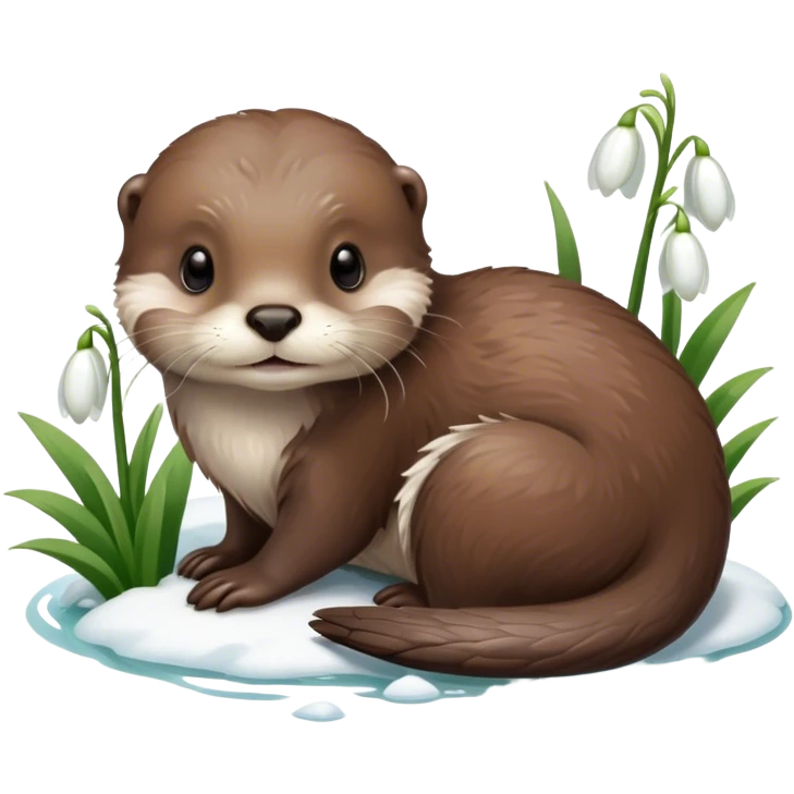 Otter with snowdrop emoji