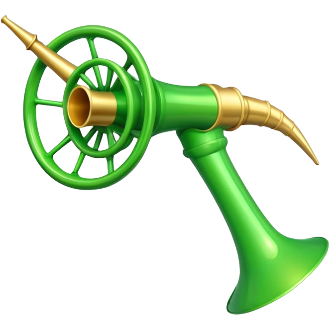 green toy circle horn instrument  emoji