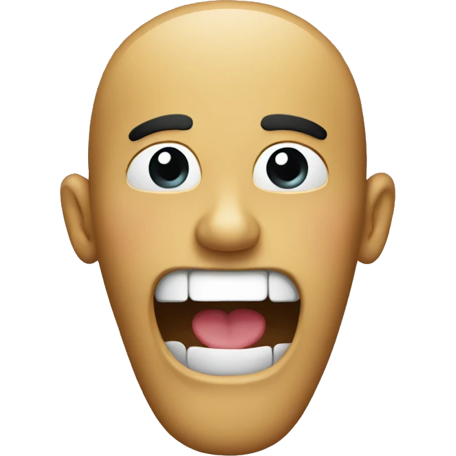 rounded emoji with opened mouth emoji