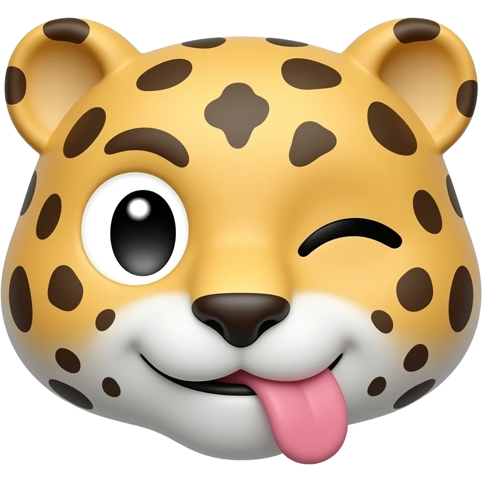 Faz o memoji de uma pantera piscando com a linguinha pra fora emoji