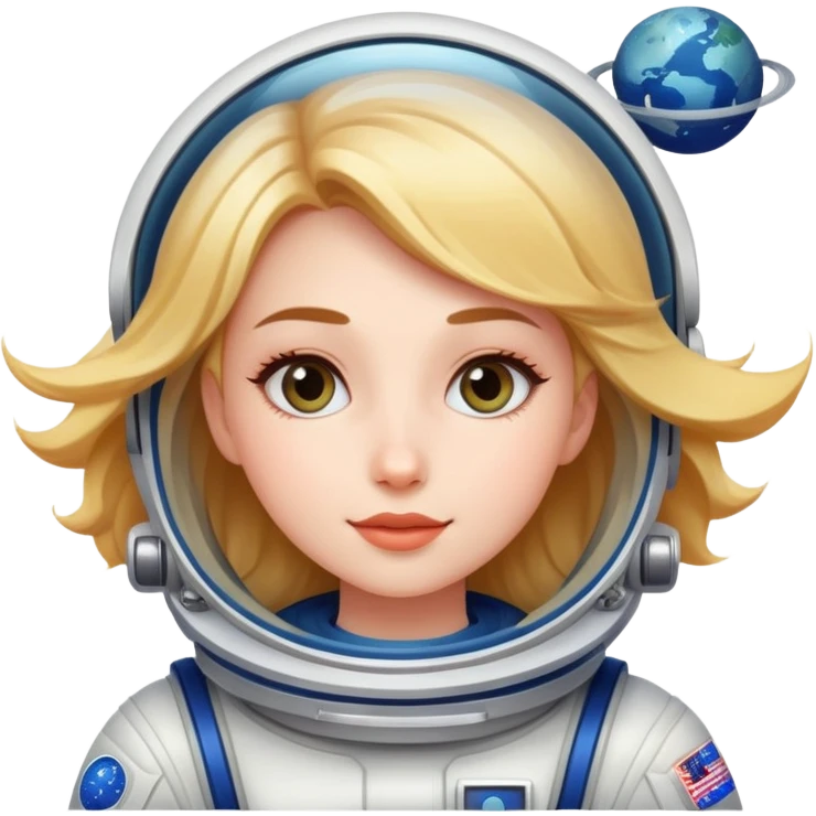 beautiful girl flying to space emoji