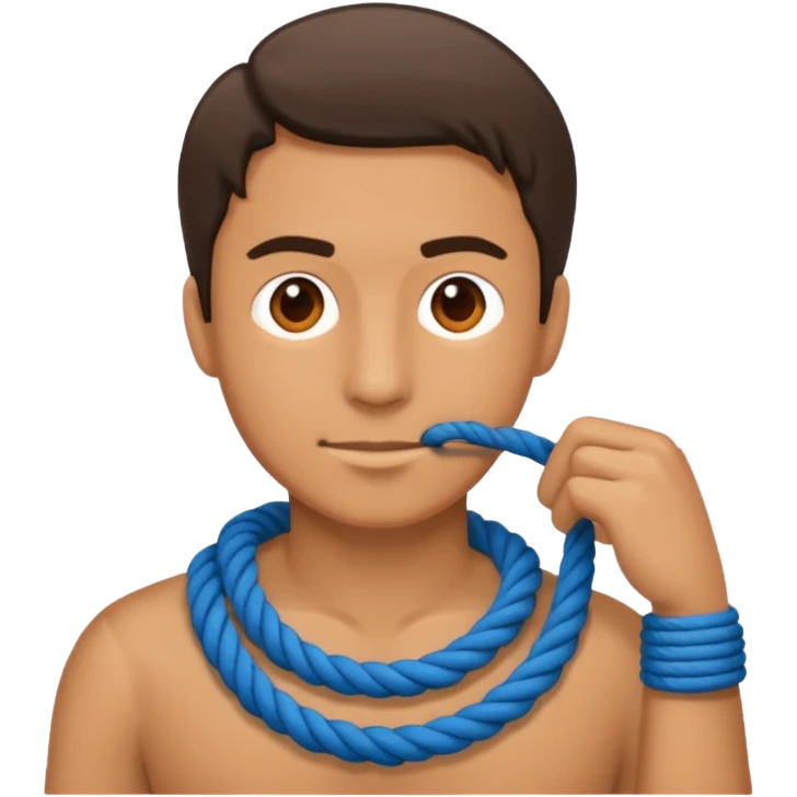 A man using rope to suicide  emoji