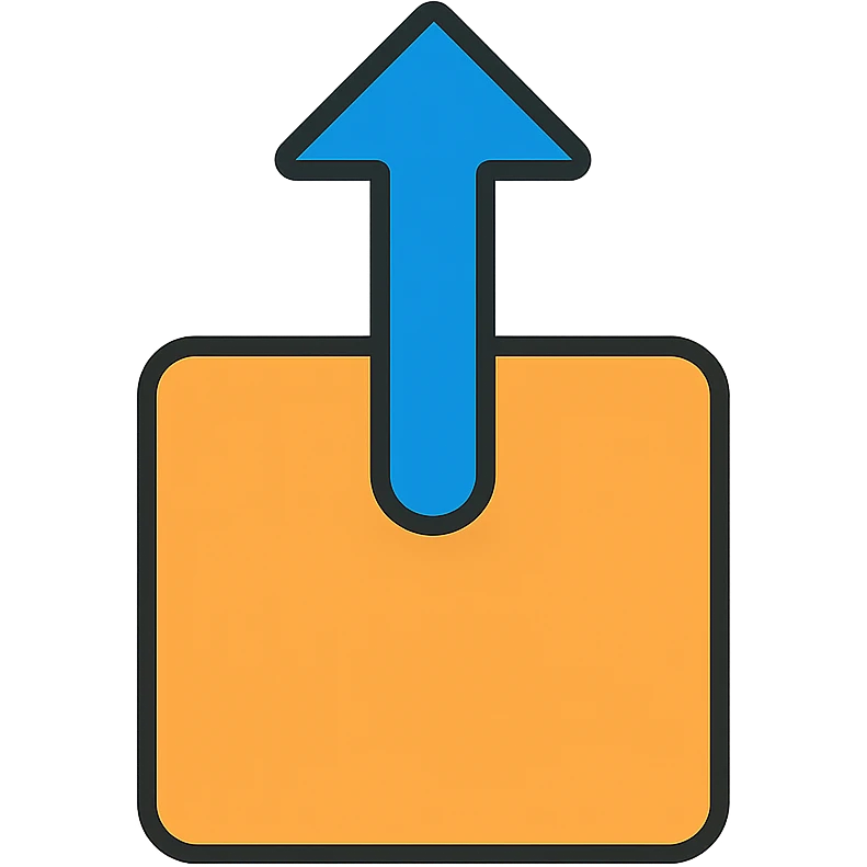 Apple-style iOS share button with arrow pointing up from a box, clean minimalist design emoji