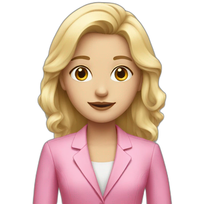 blonde girl in pink suit emoji
