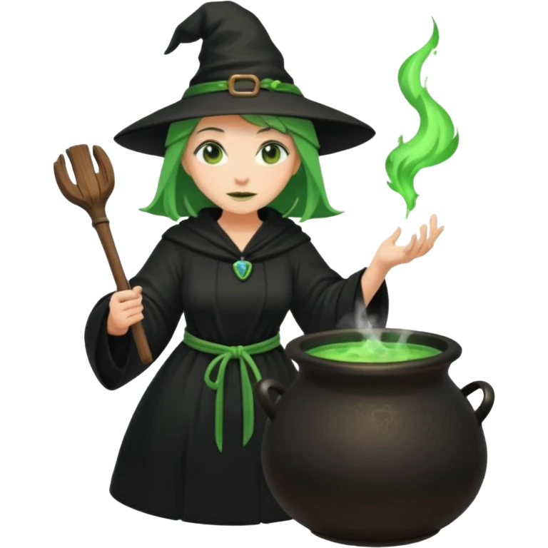 green witch cooking potion emoji