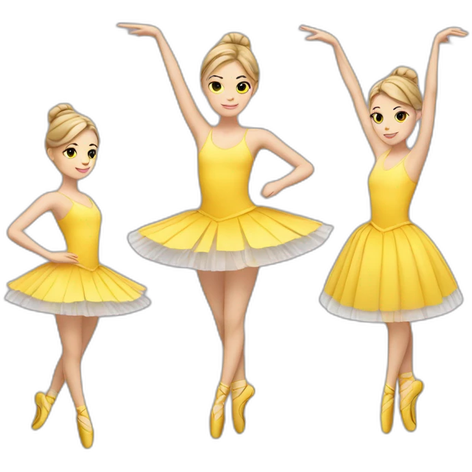 White girl ballerina with yellow skirt emoji