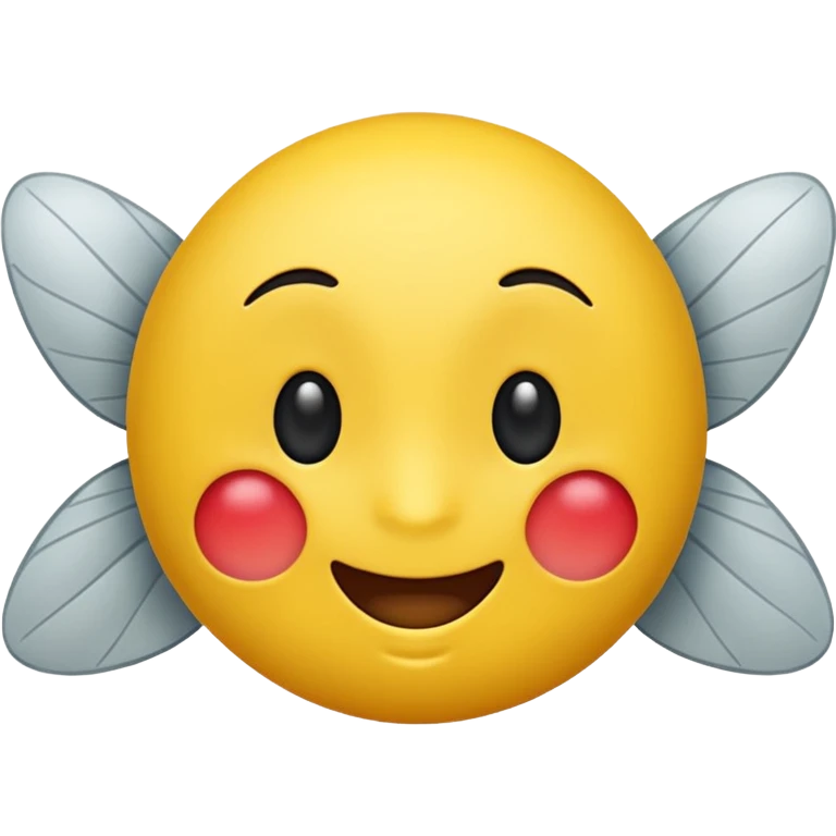 😊🥺 these emojis but with flies around it and its happy yellow face emoji black eyes like the 4th image but its cuter emoji