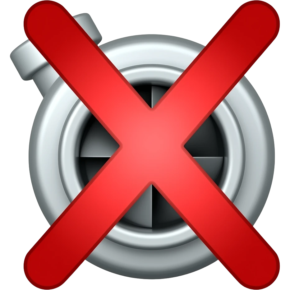 A car turbo with a red x emoji