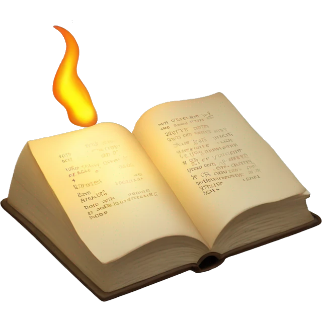 Open Book with a torch in the middle emoji