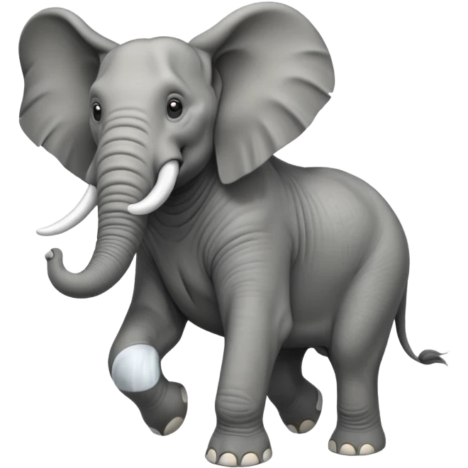 High resolution of a running elephant emoji