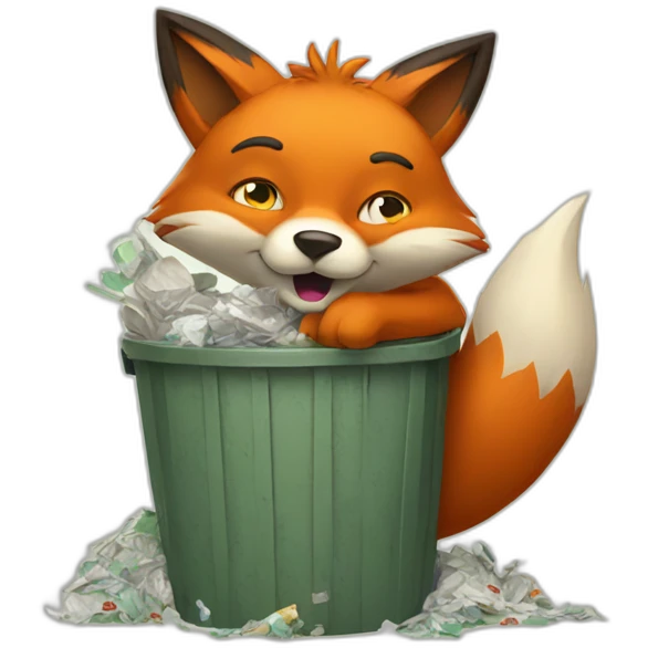 fox in trash emoji