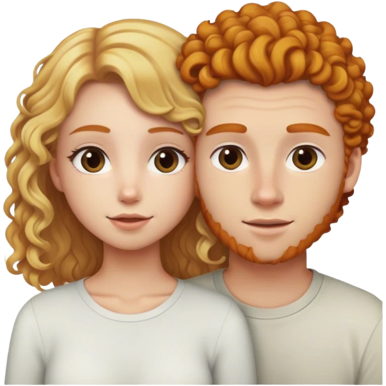 BLONDE GIRL WITH STRAIGHT HAIR and BOYFRIEND WITH GINGER CURLY HAIR  emoji